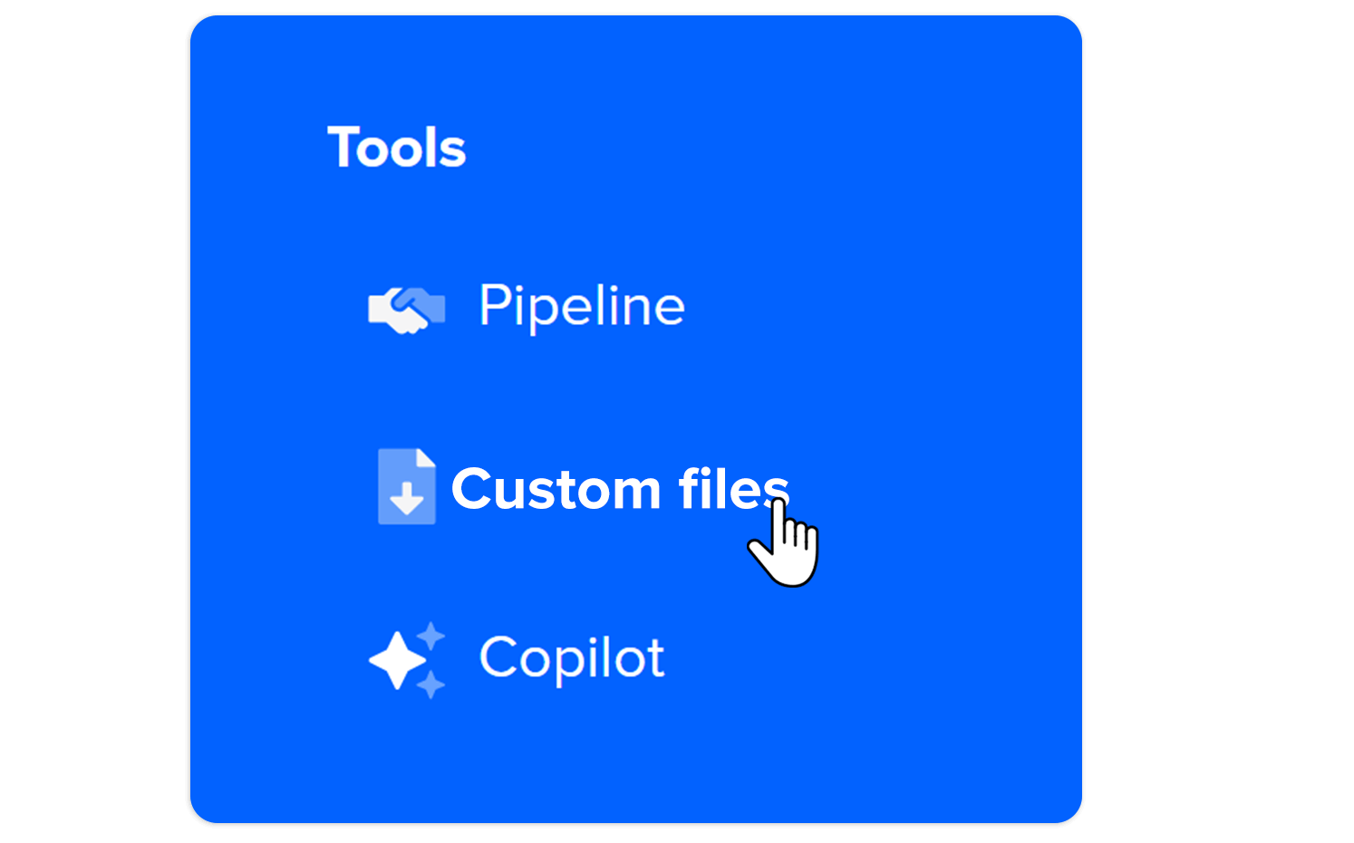 View of format options and data update settings on the platform.