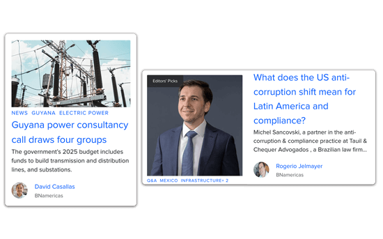 BNamericas platform featuring news and market analysis in Latin America.