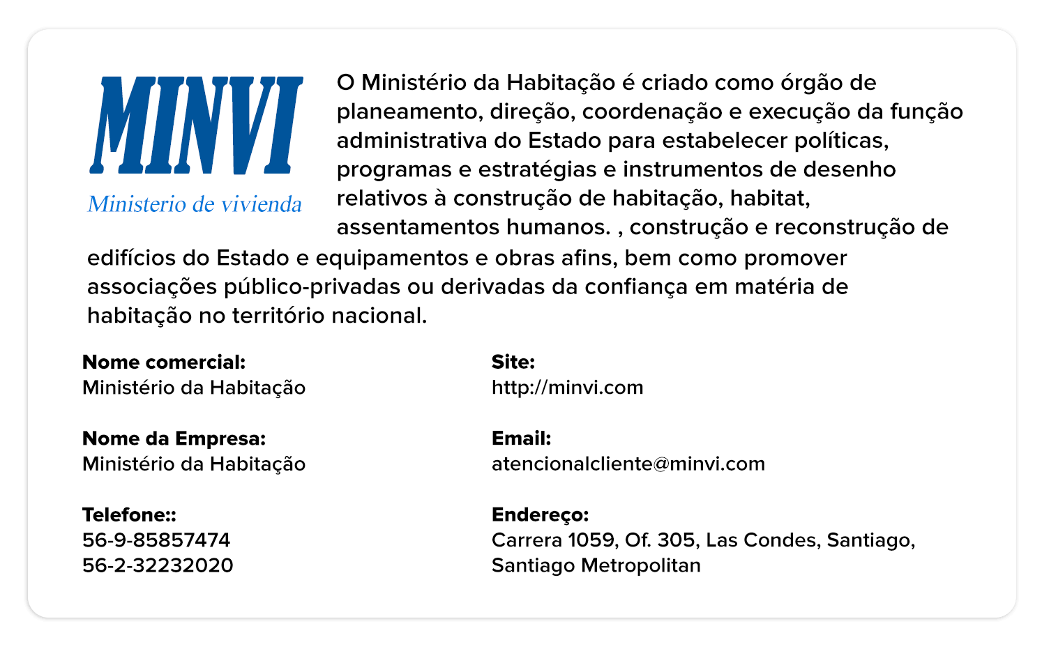 Perfil de empresa com informações-chave para investimentos.