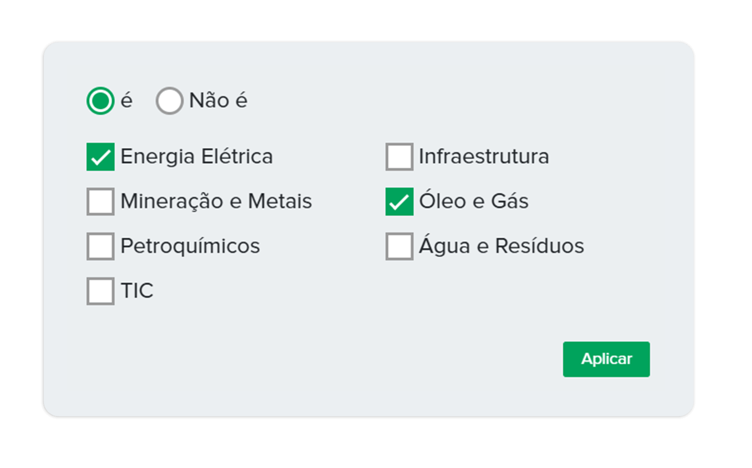 Dashboard com filtros setoriais e tendências de mercado.